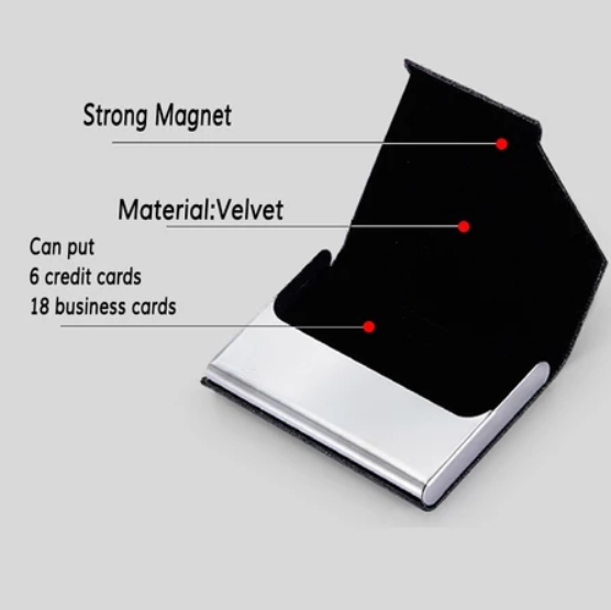 Card holder (metal/leather)