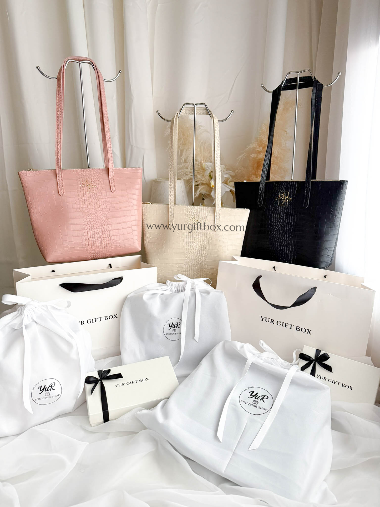 Leather Tote Bag (Croco)