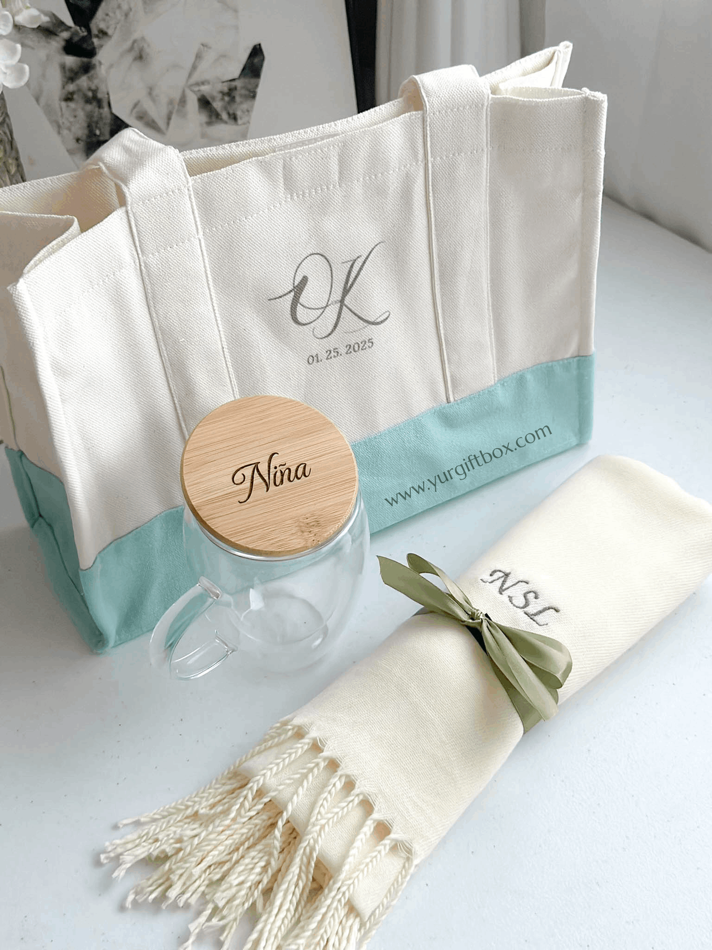 Hand bag w/ printed strap (wedding)
