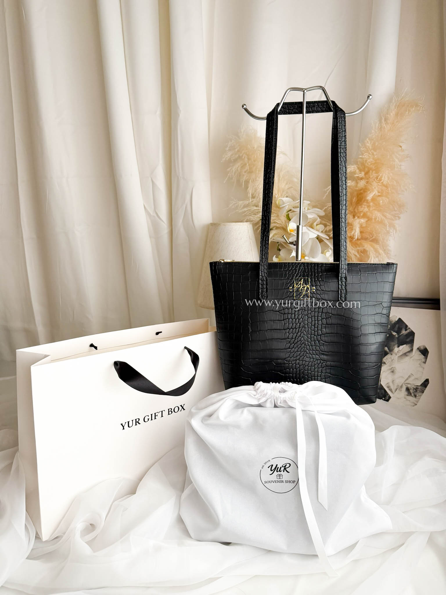 Leather Tote Bag (Croco)