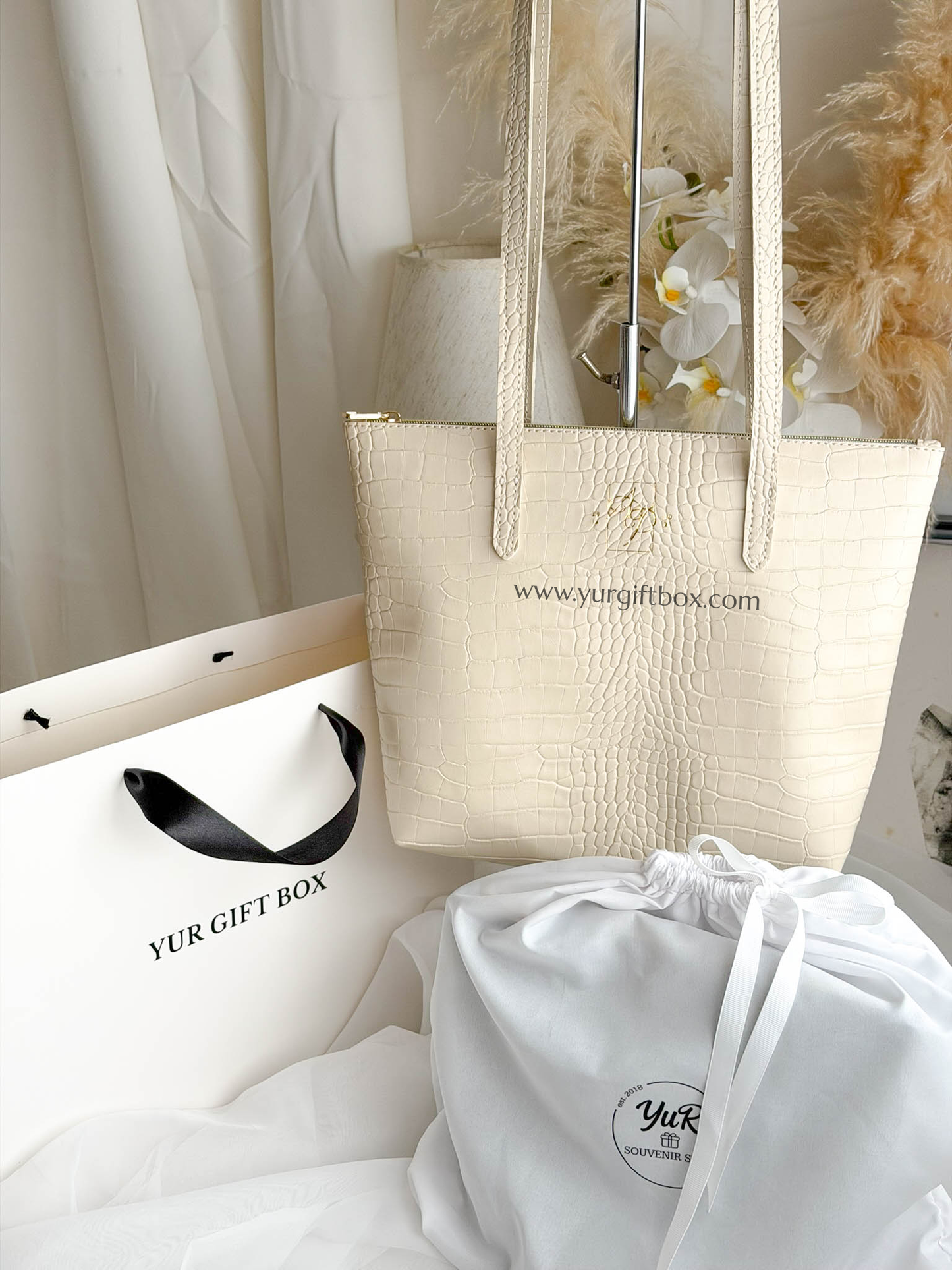 Leather Tote Bag (Croco)