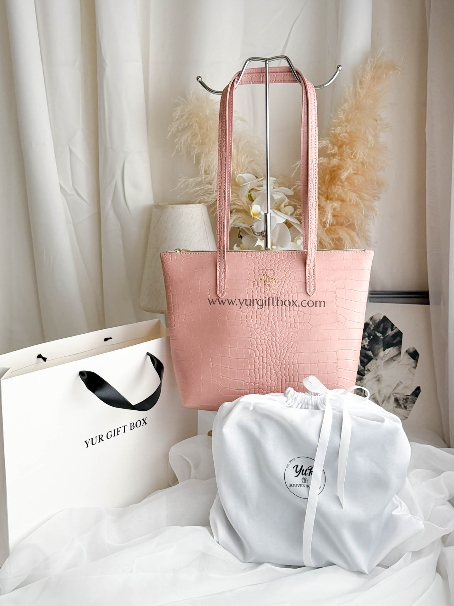 Leather Tote Bag (Croco)