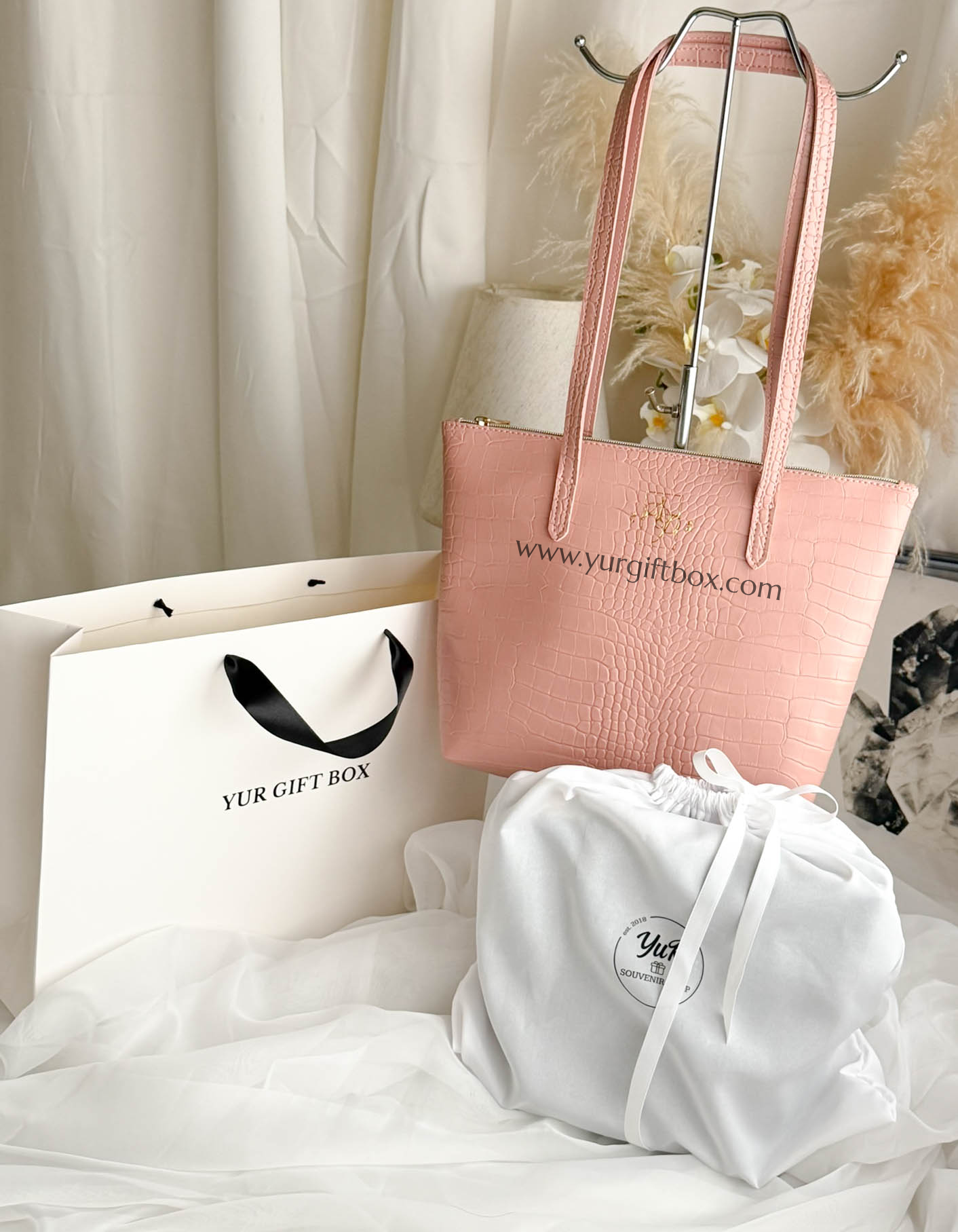 Leather Tote Bag (Croco)