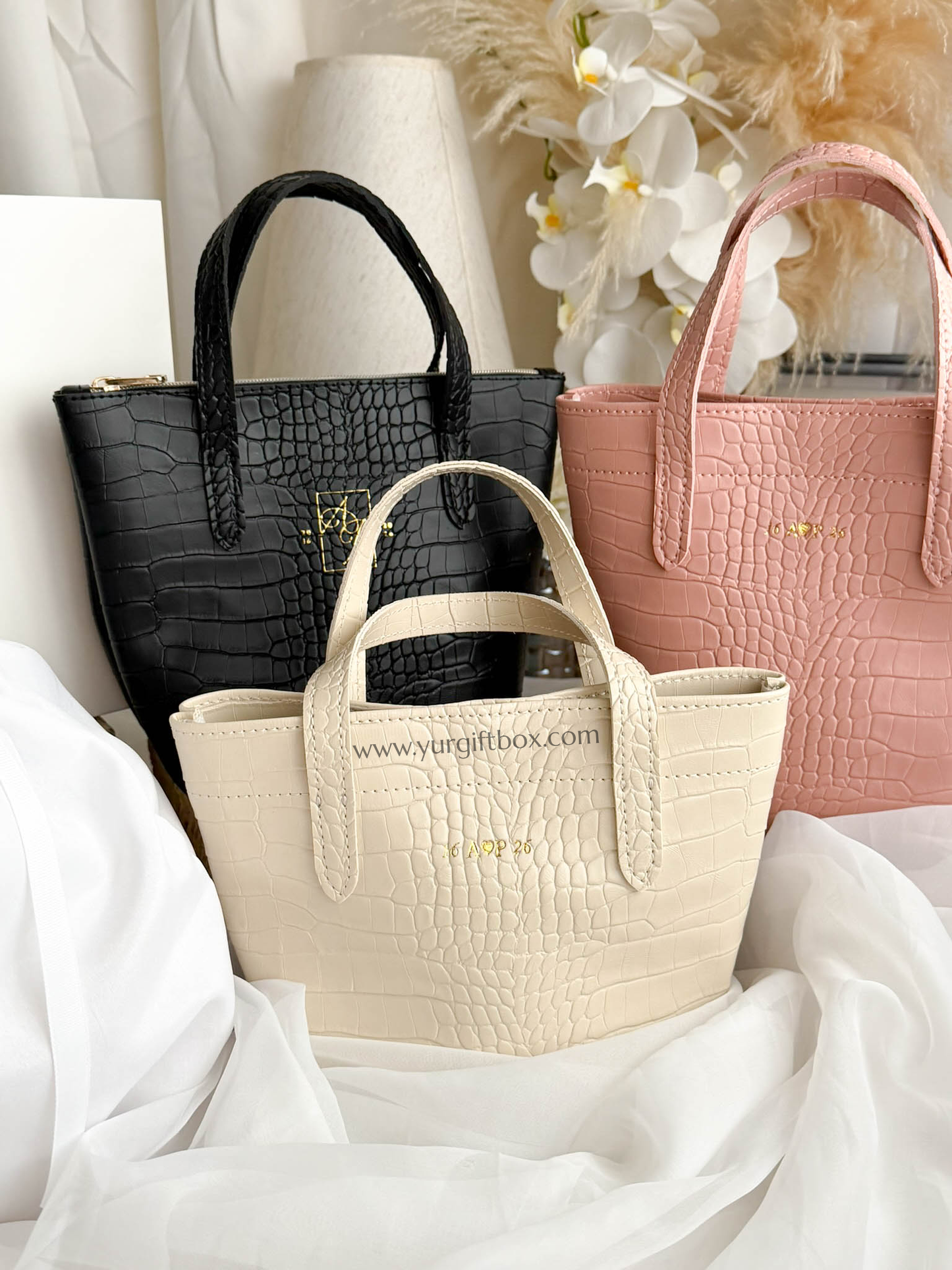 Leather Hand Bag (Croco)