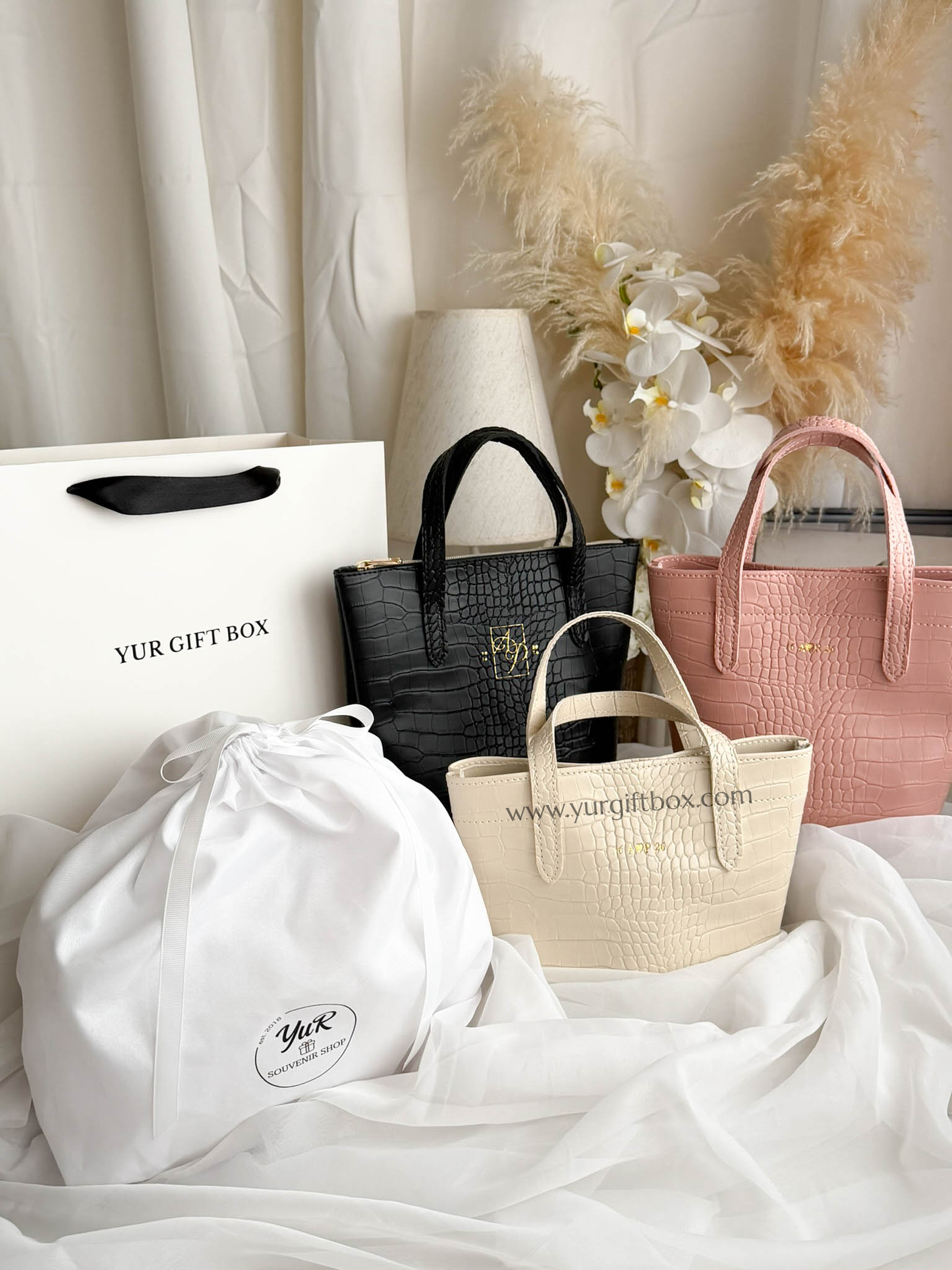Leather Hand Bag (Croco)