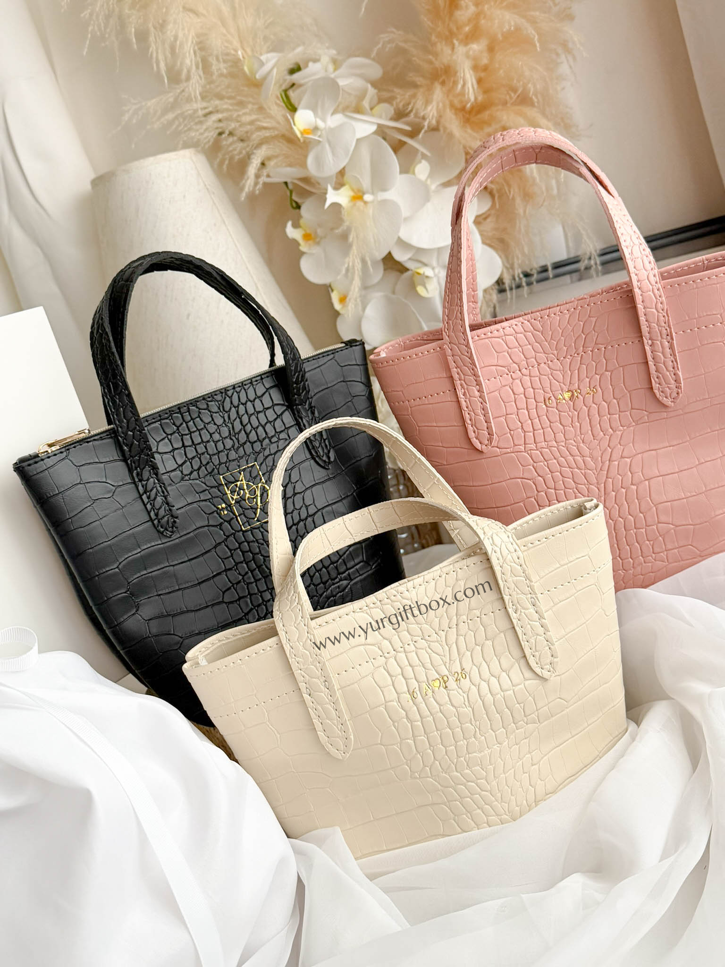 Leather Hand Bag (Croco)