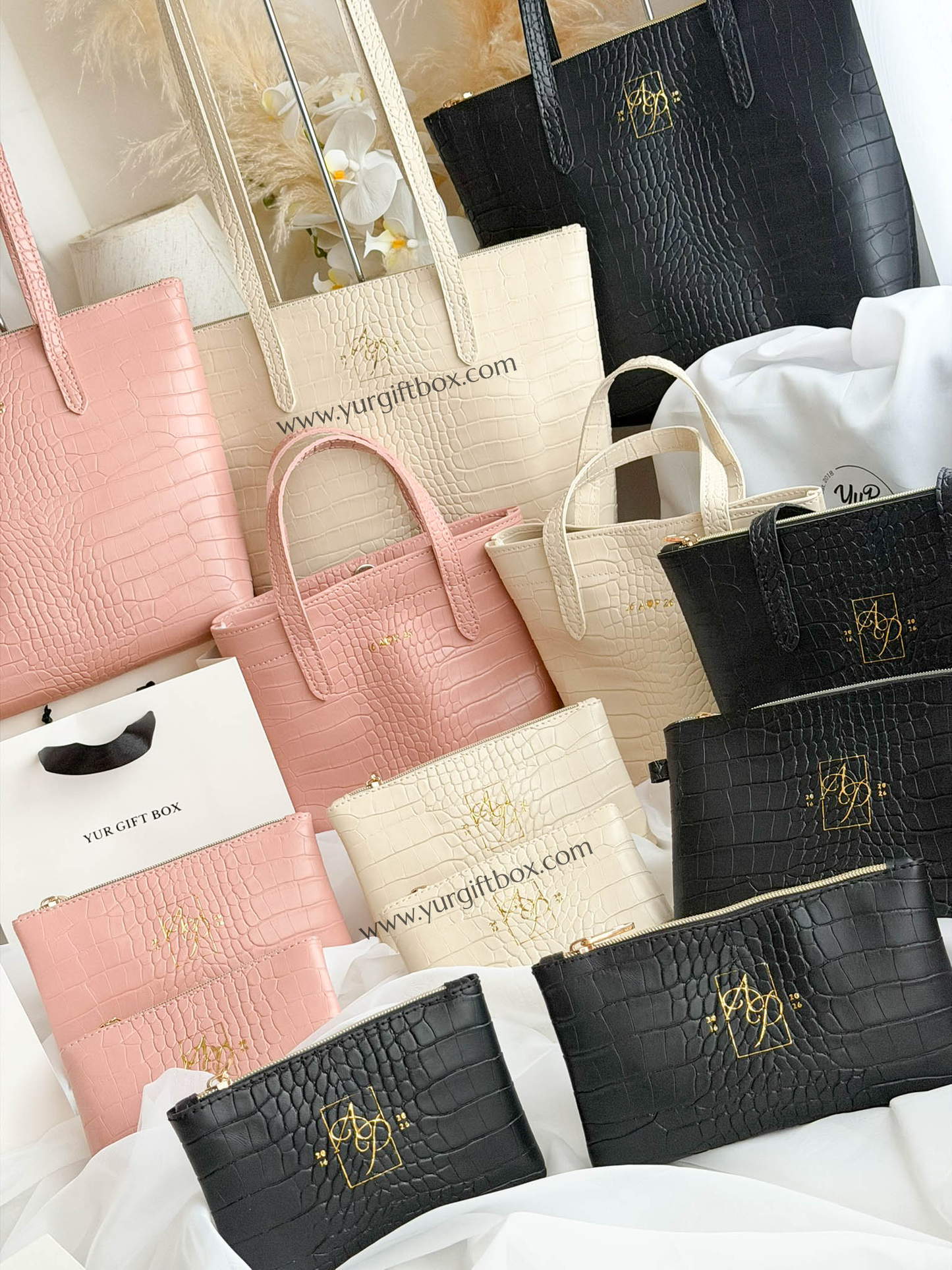 Leather Tote Bag (Croco)