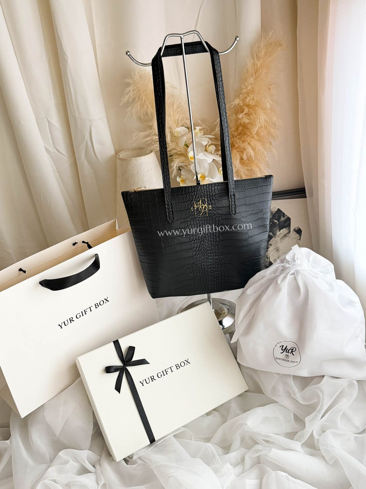 Leather Tote Bag (Croco)