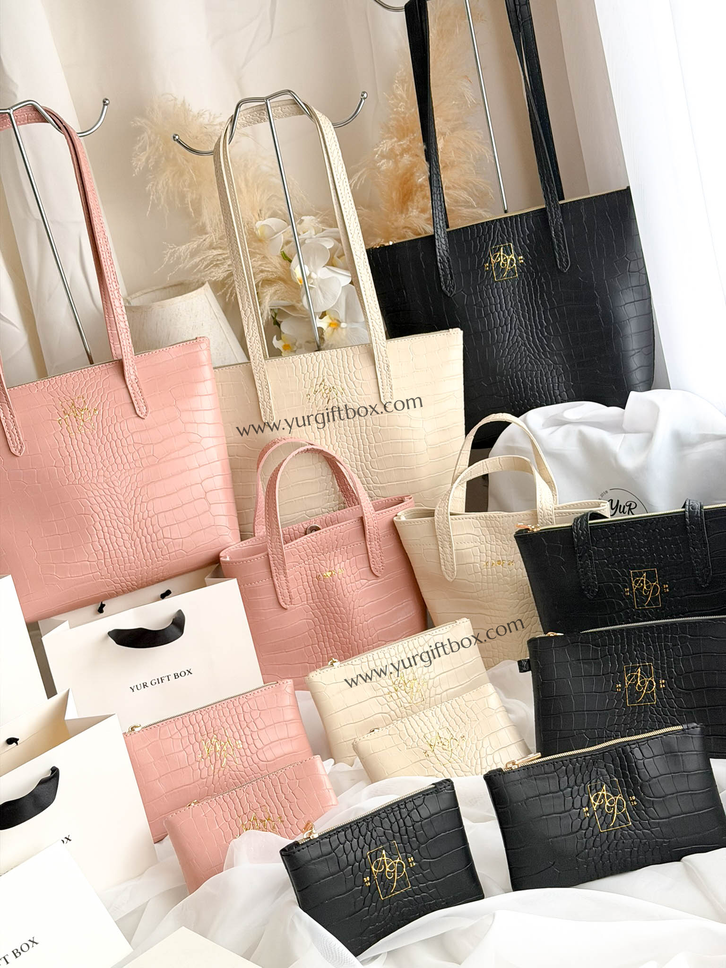 Leather Tote Bag (Croco)