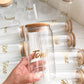 Soda Glass with lid & straw